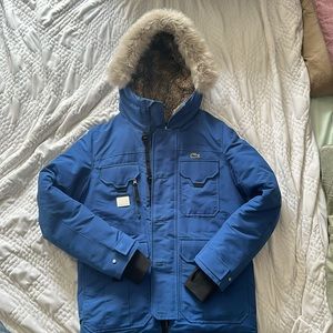 Lacoste Live (L!VE) Unisex Big Parka Blue w/. Orange Interior